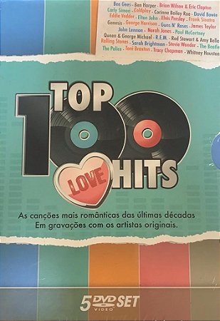 DVD BOX Top 100 Love Hits - (5 Dvds ) - ( Vários Artistas ) - lacrado